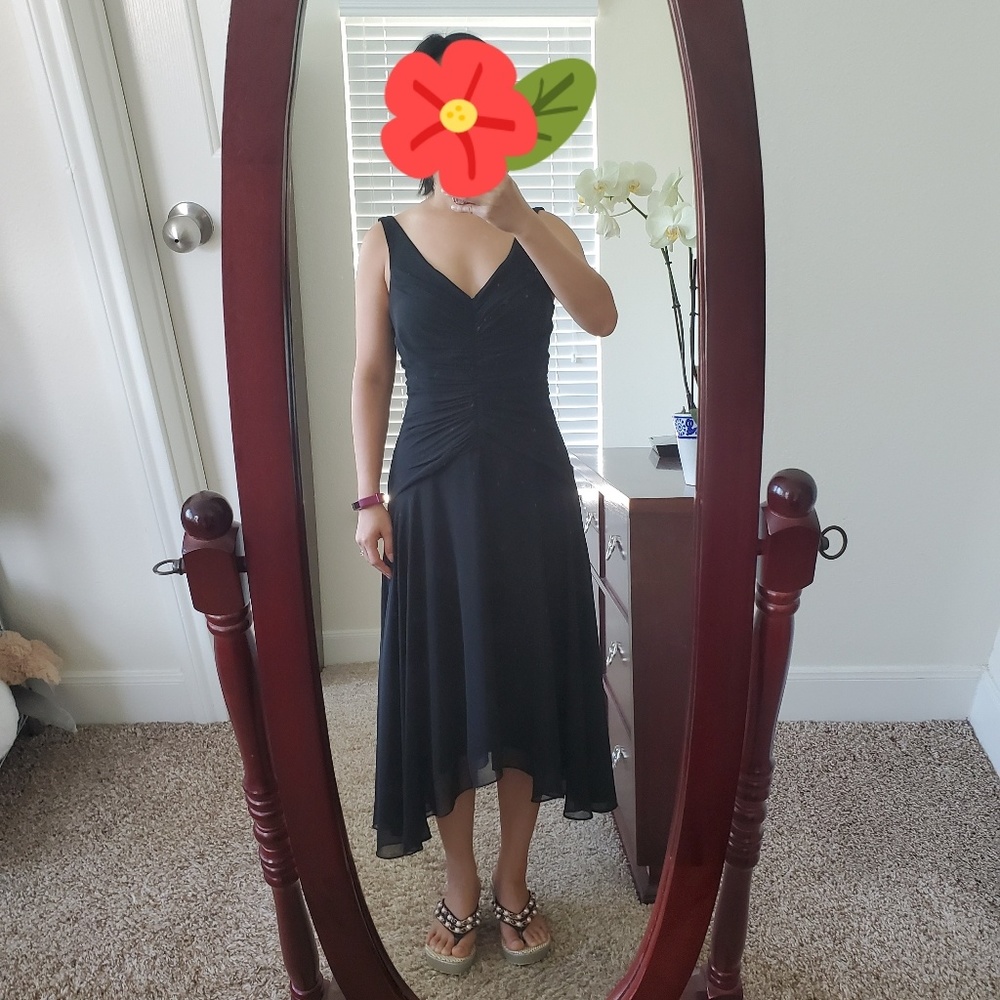 EUC Camille La Vie black strap dress